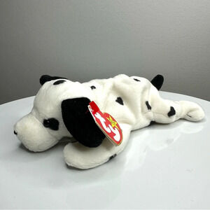 Ty Beanie Babies 1996 Dotty Dalmatian Dog w/ hang tag tush tag